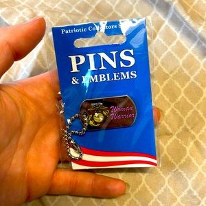 Woman Warrior Dog tag pin